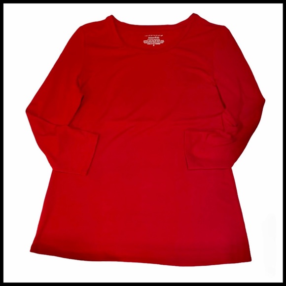 NEW INVESTMENTS ESSENTIALS RED 3/4 SLEEVE T-SHIRT - Picture 2 of 6